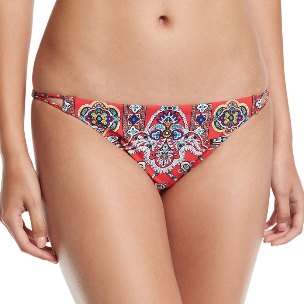NWT Nanette Lepore Pretty Tough Ruby Vamp Swim Hipster Bottom Small S